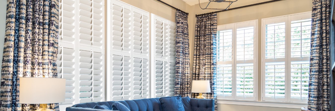 Plantation shutters in Olympia living room